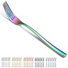 Dinner Forks 6 Pieces, Kyraton Stainless Steel with Rainbow Titanium