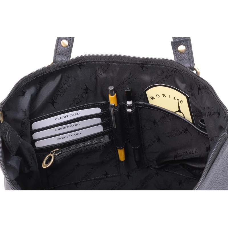 Catwalk Collection Handbags - Women's Leather Shoulder Bag Medium/Large -