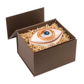 KARMA AND LUCK: Life is Beautiful -Embrace Positivity with Our Evil Eye Ceramic Statue, a Stunning Home Decor Piece (Size: 20 x 12 x 13.5 cm) Handcrafted in Southeast Asia