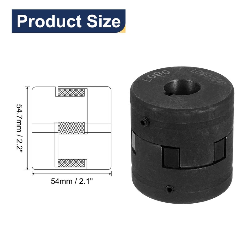 uxcell 3/4" to 7/8" L090 Flexible 3-Piece L-Jaw Coupling Coupler