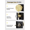 goldenwarm 3 Pack Black and Gold Closet Door Knob, Interior