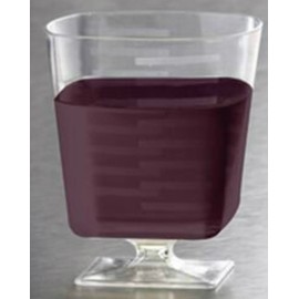 zappy 180 5oz Clear Plastic Wine Glass Square Dessert Cups Short Stem Wine Glasses Shot Glasses Single Serve Dessert Glasses Disposable Dessert Shooter Cups Plastic Cups Wedding Wine Glasses