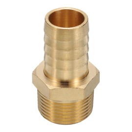 sourcing map Brass Barbed Fitting 3/4" NPT Male to 3/4" Hose ID for Home Brew Pipe Fitting Direct Thread Tower Connector Durable Construction