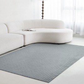 CASTLYE Faux Cashmere Area Rug - 3x5 Modern Low Pile Non-Slip Carpet for Living Room Bedroom, Gray