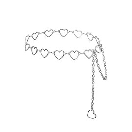 Stocking Stuffers Holiday Outfits for Women 2024 Silver Chain Belt for Women Retro Gold Chain Belt Multilayer Heart Chain Belt with Long Tassel Gold Body Jewelry Body Belly Chain for Dress(Silver)