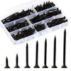BAAB FASTENER 180PCS Wood Screws Assortment, M3.5 Black Screws Coarse