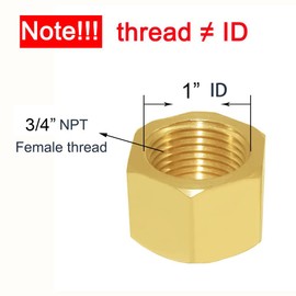 Joywayus 3/4" NPT Female Pipe Caps Outer Hex Thread Socket Plug Brass Fitting (Pack of 5)