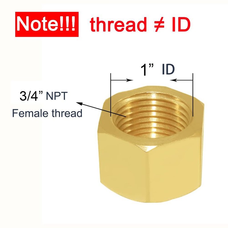 Joywayus 3/4" NPT Female Pipe Caps Outer Hex Thread Socket