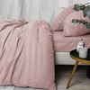 Simply Amelia Satin Stripe Single Blush Duvet Cover Sets Premium
