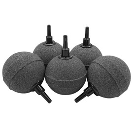 FUKUMIDO Air Stone Round Shape Aquarium, Fish, Aquatic Plants, Medaka, Oxygen, Aquarium, Harvesting, Goldfish, Tropical Fish, Hydroponics, 2.0 inches (50 mm), Gray, Set of 5