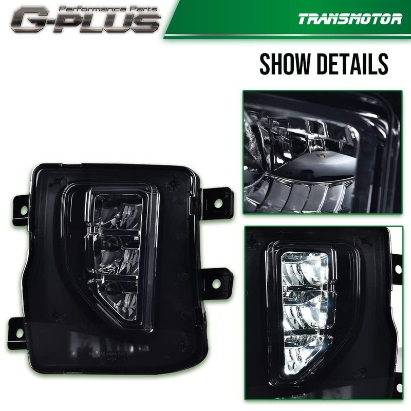 G-PLUS Smoky lens LED Fog Light Compatible With 2016-2018 Chevy