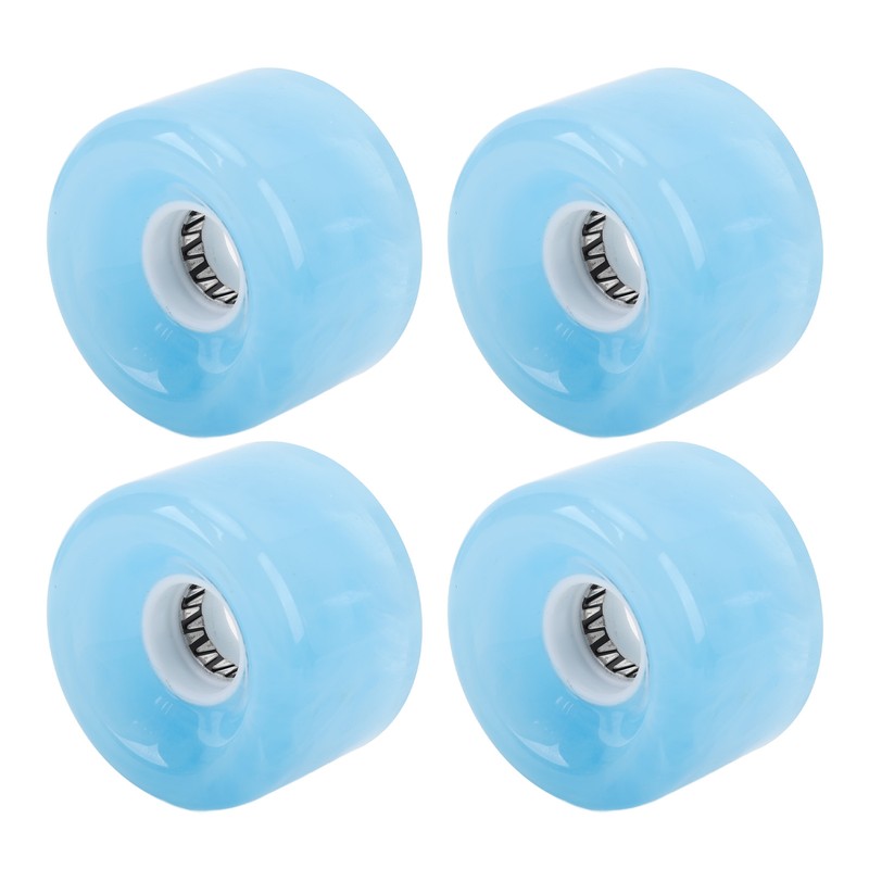 4Pcs Skateboard Wheel Set Replacement 78A Hardness PU Translucent Flashing
