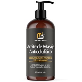 Aceite Corporal Anticelulítico para Masaje | Reafirmante y Cuidado de la Piel | Con Colágeno y Células Madre | Suaviza e Hidrata | 240 ml