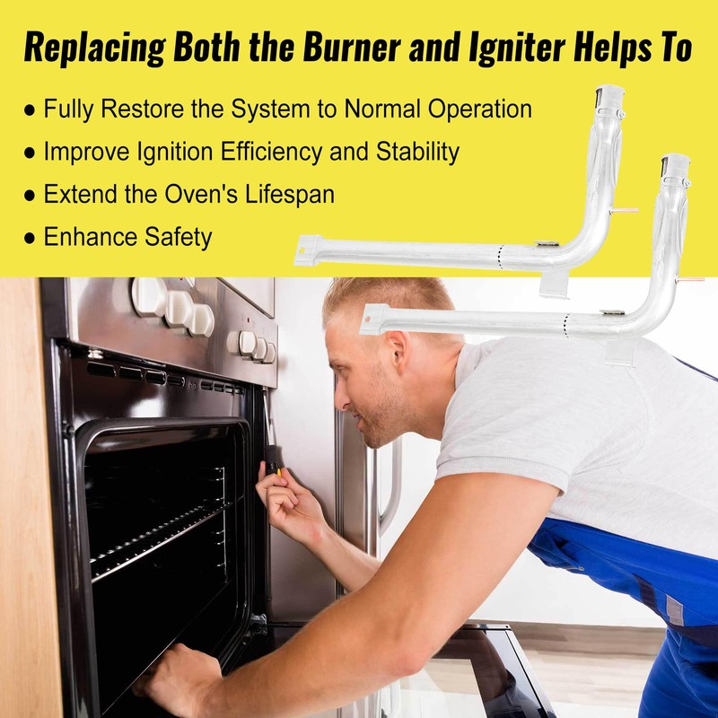 2Pack Oven Igniter PB040001&Burner Tube PB050012 for Viking Range