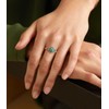 DOLIOX Real Turquoise Celtic Knot Rings for Women 925 Sterling