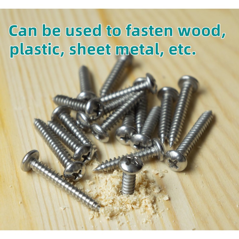 M3*14 Phillips Pan Head Wood Screws 304 Stainless Steel Self-Tapping