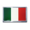 Elektroplate Premium Small Italian Flag All Metal Chrome Emblem for