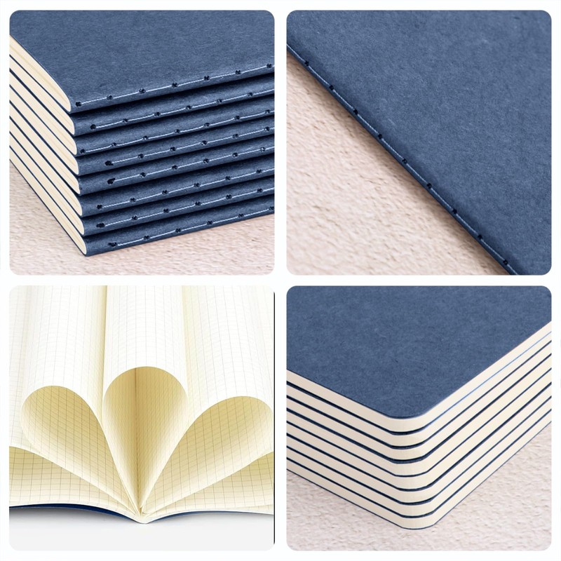 Yarotm Notebook Dotted A5 Pack of 8 Notepad 14 x
