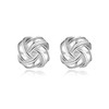 Hypoallergenic Silver Love Knot Stud Earrings for Women, Sterling Silver