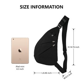 Carfany Light And Slim Crossbody Sling Bag Unisex Water Resistant Anti-Theft Shoulder Bag Outdoor Casual Hiking Daypack Personal Pocket Bag