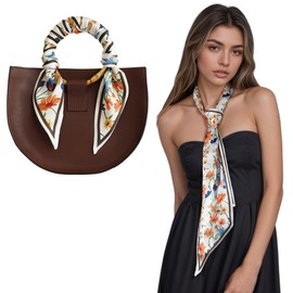 Breevo Purse Scarf for Handbags Silk Neck Hair Head Bag Accessory Satin Fashion Handle Belt Skinny