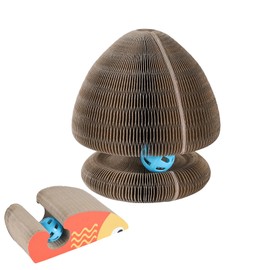 HYuMCCyhT Kitty Curls Cat Toy, Cat Kurlz, Interactive Scratch Pad, Foldable Accordion Cat Toy, Recyclable Cat Scratcher with Ball (Kitty Curls-Orange)