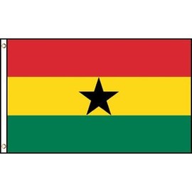 3x5 Ghana Polyester Flag 3'x5 Super Polyester Nylon Fade Resistant Double Stitched Premium Penant House Banner Grommets
