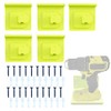 5 Packs Tool Drill Mount Holder, Fit for Ryobi 18V Tool Holder Dock Hanger with 20 Screws, Tools Holder Dock Mount (Green)