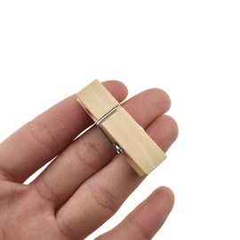 HAHIYO Wooden Clothes Pins Clothespins Wide Do NOT Fall Apart 1.77 inches Length 40 Pack Sturdy Strong Springs No Rust No Discoloration for Laundry Bathroom DIY Craft Photos Food Opened Bags