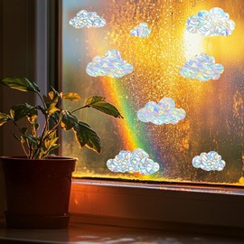 Lazer Dazzling Clouds Stickers Vinyl Cloud Wall Decals DIY Cloud Wall Stickers Removable Clouds for Room Ceiling Nursery Wall Decal Assorted Shapes and Sizes for Nursery Kids Room 16.1x11.8 Inch