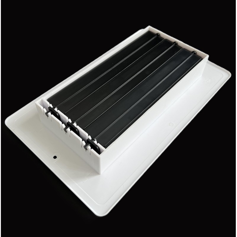 Two-way plastic side wall/ceiling register in white 8"w X 4"h