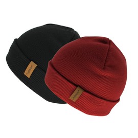 Craftman Acrylic Soft Warm Winter Daily use Outdoor Regular Beanie hat for Men and Women for Hike Travel and Fieldwork 2pack Black/Navy