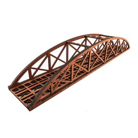 War World Scenics Single Track Red High Detail MDF Bowstring Bridge 450mm – OO/HO Gauge Scale Model Railway Diorama Modelling Layout Scenery Landscape Rail Structure