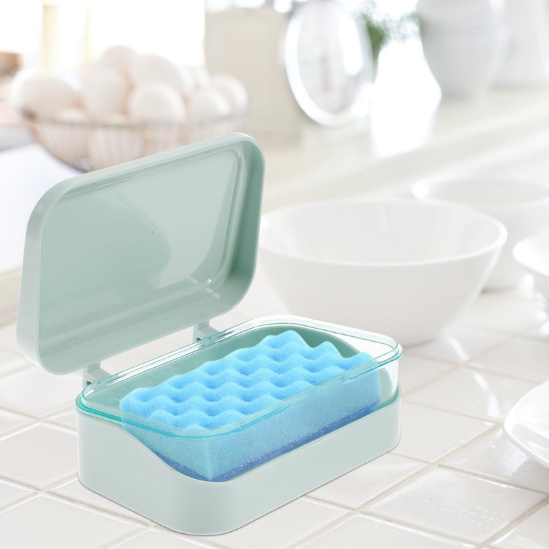 Angoily 1PC Soap Box with Removable Drainer and Lid, Soap