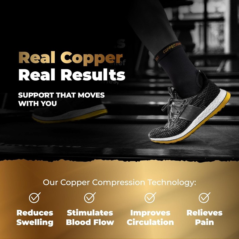 CopperJoint Athletic Foot Ankle Compression Sleeve – Pull On Copper