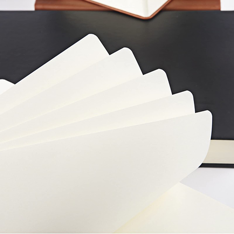 A5 Thick Journal Notebook, PU Leather Hardcover Blank Paper Sketchbook,