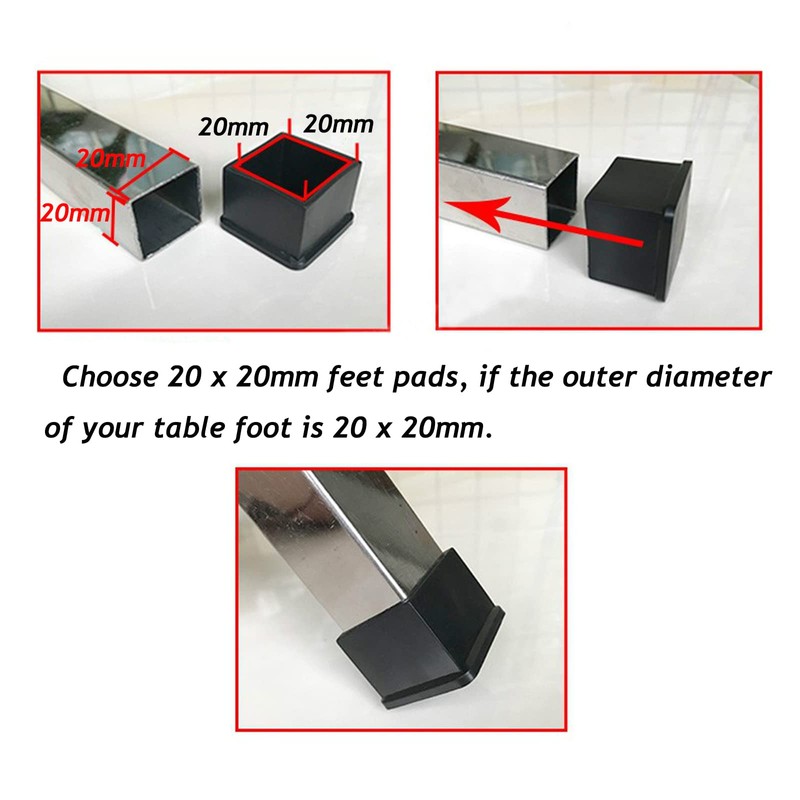 Antrader Square Rubber Covers Furniture Foot Table Chair Leg End
