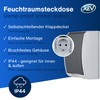 REV AquaForm Socket for Wet Rooms, IP44, 2-Pole, Surface-Mounted, Grey