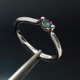 JEWELSTREZORO Mystischer Topas Edelstein 925 Sterling Silber Band Ring Herren & Damen Geschenkartikel Handgefertigter Schmuck TSR1064AG_23 (69 (22.0))