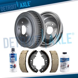 Detroit Axle Rear Brake Drums Shoes for 1996-2000 Chrysler Town & Country Dodge Grand Caravan