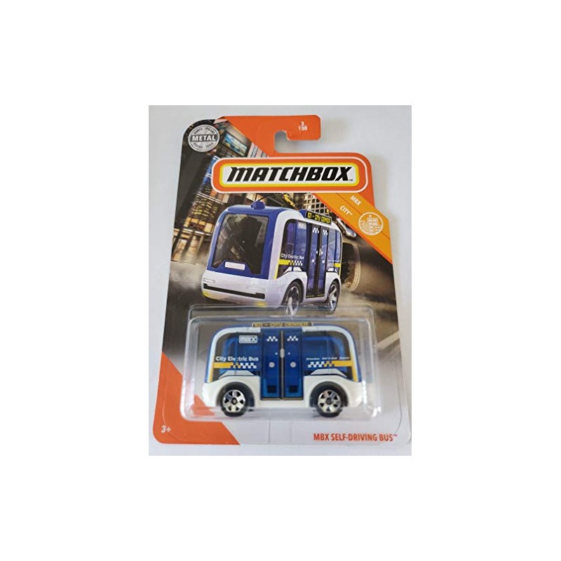 Matchbox 2020 MBX City MBX Self-Driving Bus, Blue 3/100