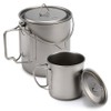 400ml 750ml Cup Set Ultralight Titanium Cup Hanging Pot Set