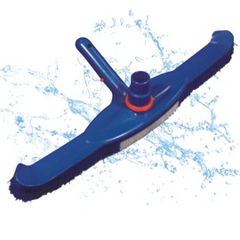 Wessel-Werk Deluxe Swimming Pool Vacuum Head, 20-Inch Wide Pool Brush with Curved Edges, 360 Degree Swivel Hose Cuff and EZ-Clip Pool Pole Button Lock for Inground and Above Ground Pools