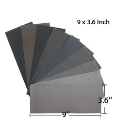 BAISDY Sandpaper 400/600/800/1000/1200/1500/2000/2500/3000 Sandpaper, Sanding Pad, 9 x 3.6 Inches