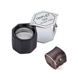 10x Triplet Jewelers loupe Pocket Loupe Magnifier with 20.5mm Triplet Lens Metal Foldable Jewelry Eye Loupe Magnifying Glass for Jewellers, Stamps, Philatelist, Coin Numismatic