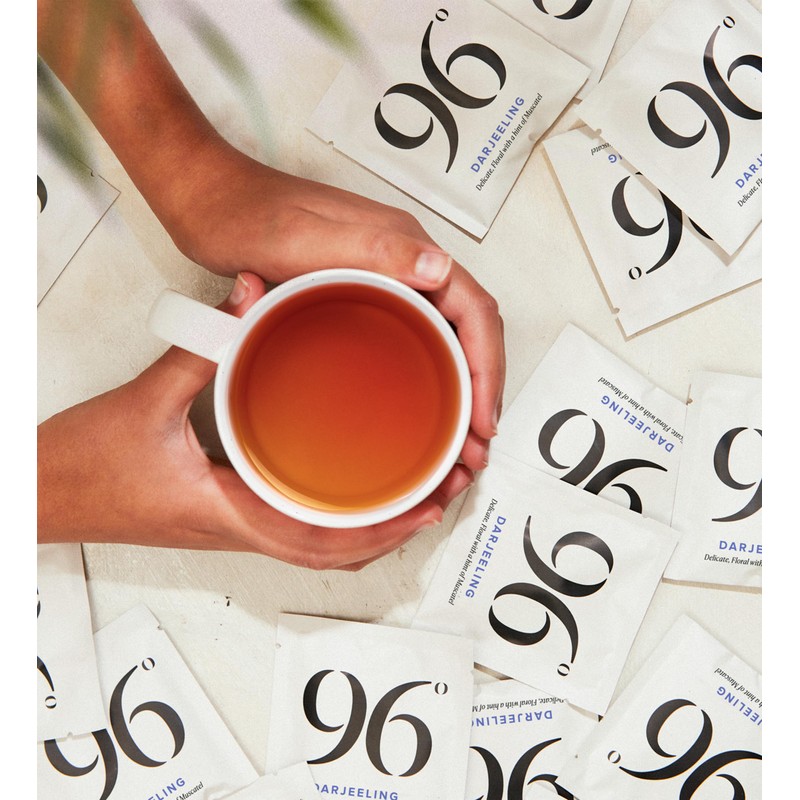96° Darjeeling Tea - 20 Pyramid Tea Bags, Individually Wrapped,