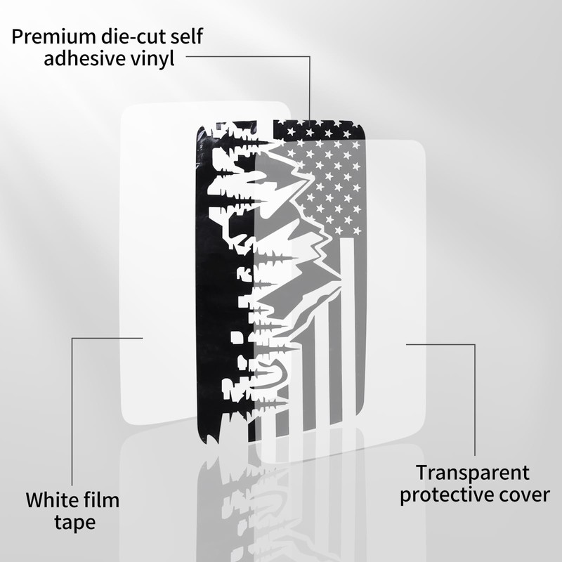 Rear Side Window American Flag Decals Fit for 2005-2009 Hummer