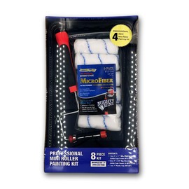 Arroworthy 8 Piece Roller Painting Kit, 4 x 11 inch Jumbo Barracuda Frame, 6 x 3/8th NAP Sleeves, 7 inch Tray