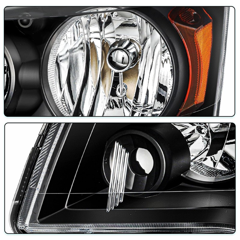 TUSDAR Headlight Assembly Set Fit for 2008-2016 Chrysler Town &