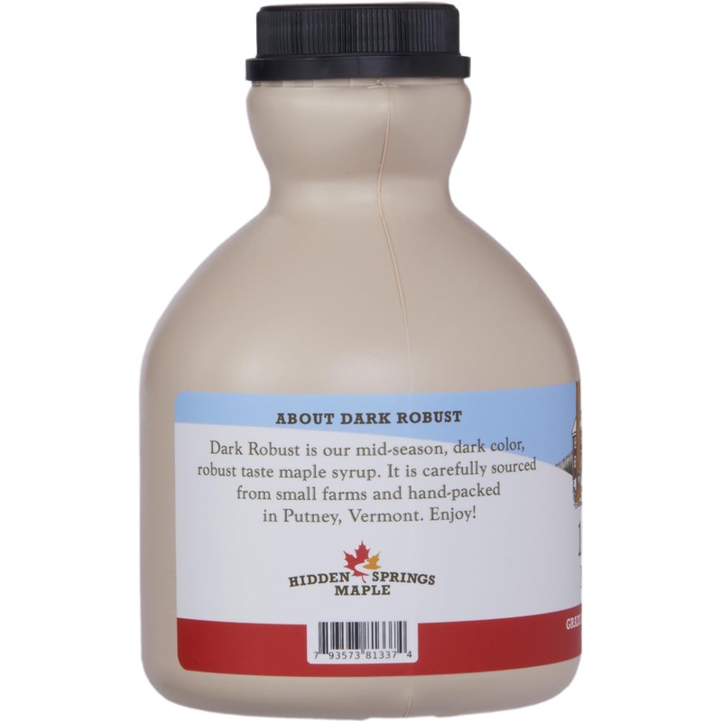Hidden Springs Maple Dark Pint 100% Pure Maple Syrup USA/CAN,